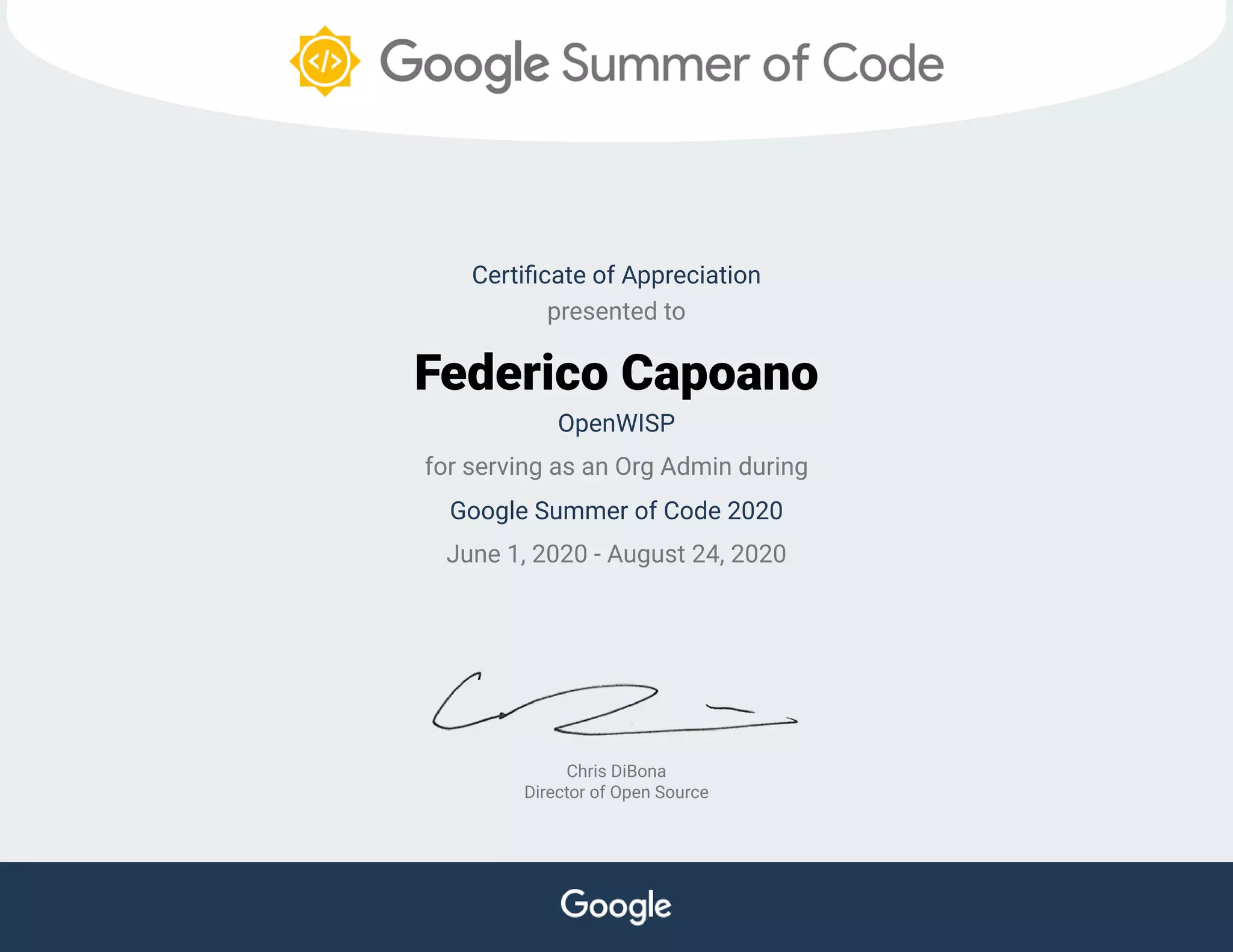 Google Summer of Code Certificate 2020 PPT