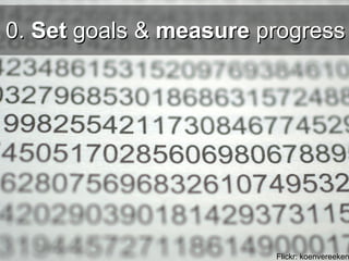 0. Set goals & measure progress




                        Flickr: koenvereeken
 