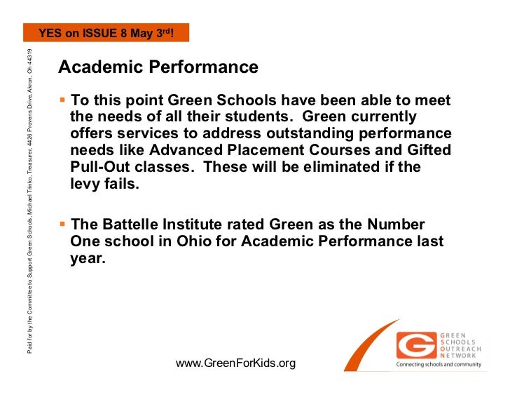 Selling the Value of Green Local Schools A five part presentation f…