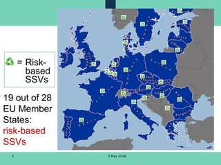 5 3 May 2018
19 out of 28
EU Member
States:
risk-based
SSVs
Risk-
based
SSVs
=
 