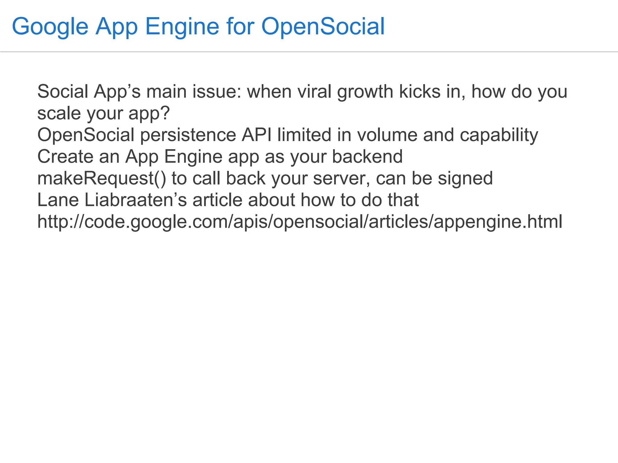 GSP East 2008: Google Open Social + App Engine