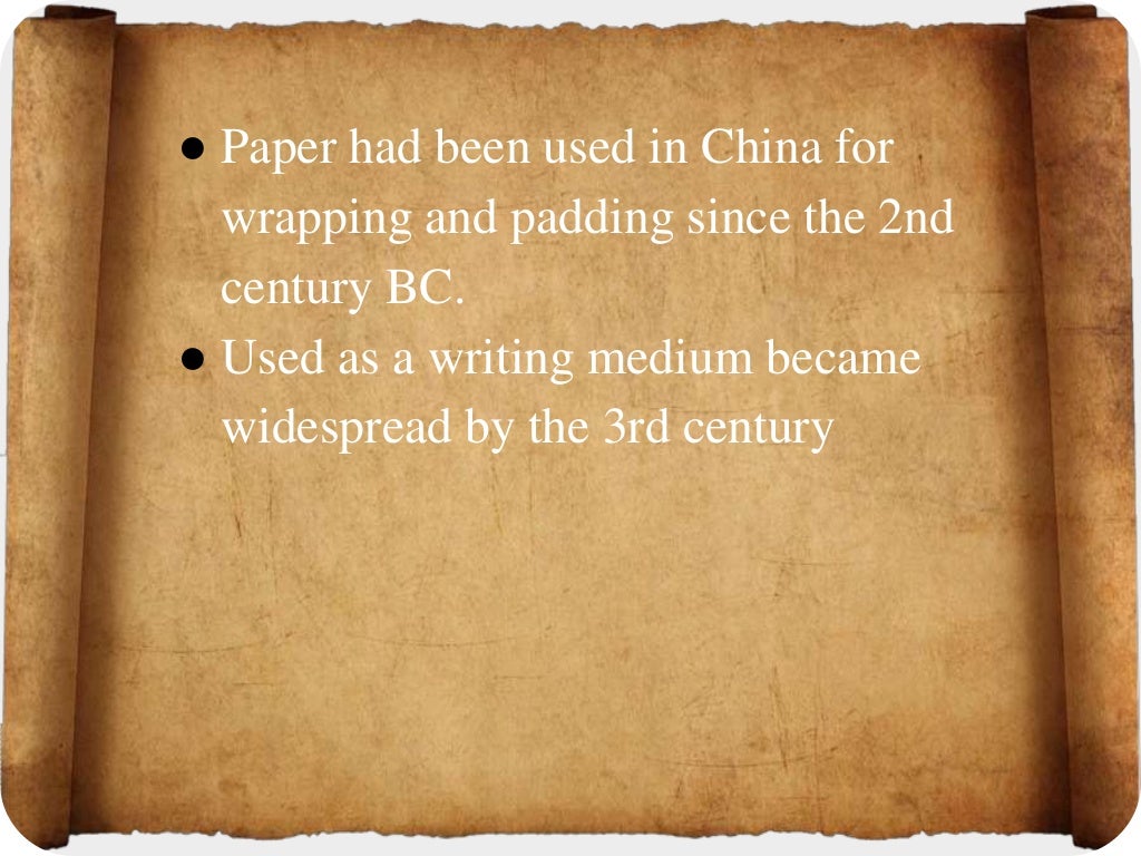 Invention of paper