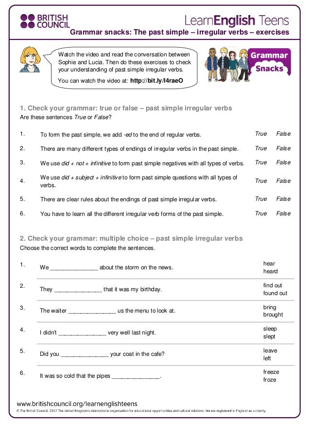 Gs Past Simple irregular exercises