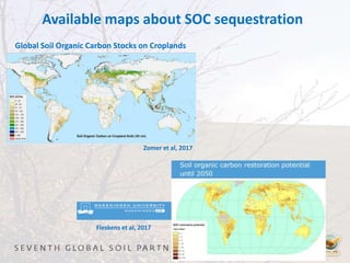 Global Soil Organic Carbon Stocks on Croplands
Available maps about SOC sequestration
Fleskens et al, 2017
Zomer et al, 2017
 