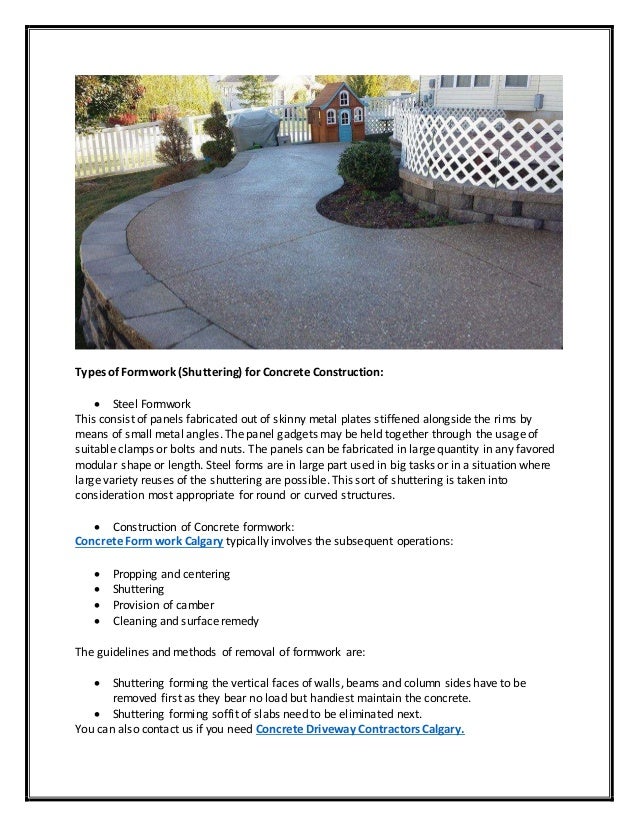Concrete Formwork Calgary Concrete Driveway Contractors Calgary
