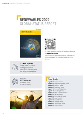 REN21: Global Status Report Renewables 2022 | PDF