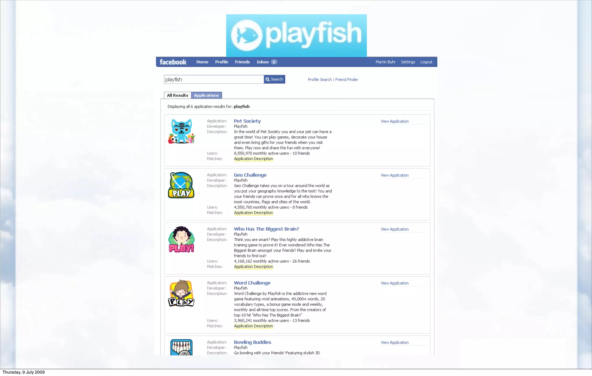 Thursday, 9 July 2009
 