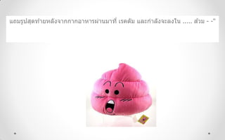 แถมรูปสุดท ้ายหลังจากกากอาหารผ่านมาที่ เรคตัม และกาลังจะลงใน ..... ส ้วม - -"
 