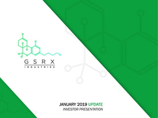 JANUARY 2019 UPDATE
INVESTOR PRESENTATION
OTCQB: GSRX
 