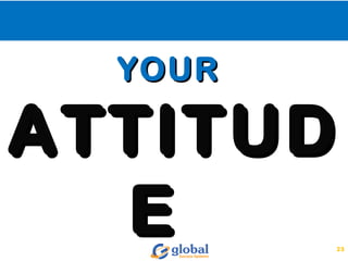 YOURYOUR
ATTITUDATTITUD
EE 23
 