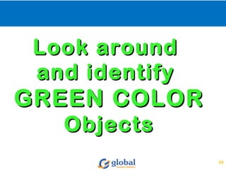 Look aroundLook around
and identifyand identify
GREEN COLORGREEN COLOR
ObjectsObjects
32
 