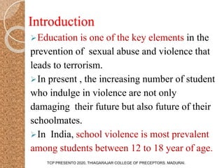 ROLE OF EDUCATION IN PREVENTING SEXUAL ABUSE AND VIOLENCE | PPTX