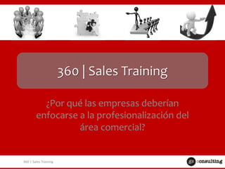 360 | Sales Training
¿Por qué las empresas deberían
enfocarse a la profesionalización del
área comercial?
360 | Sales Training
 
