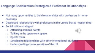 Navigating the academic culture in the U.S. by international ...