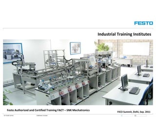 Industrial Training Institutes Festo Authorized and Certified Training FACT – SNK Mechatronics  FICCI Summit, Delhi, Sep. 2011 