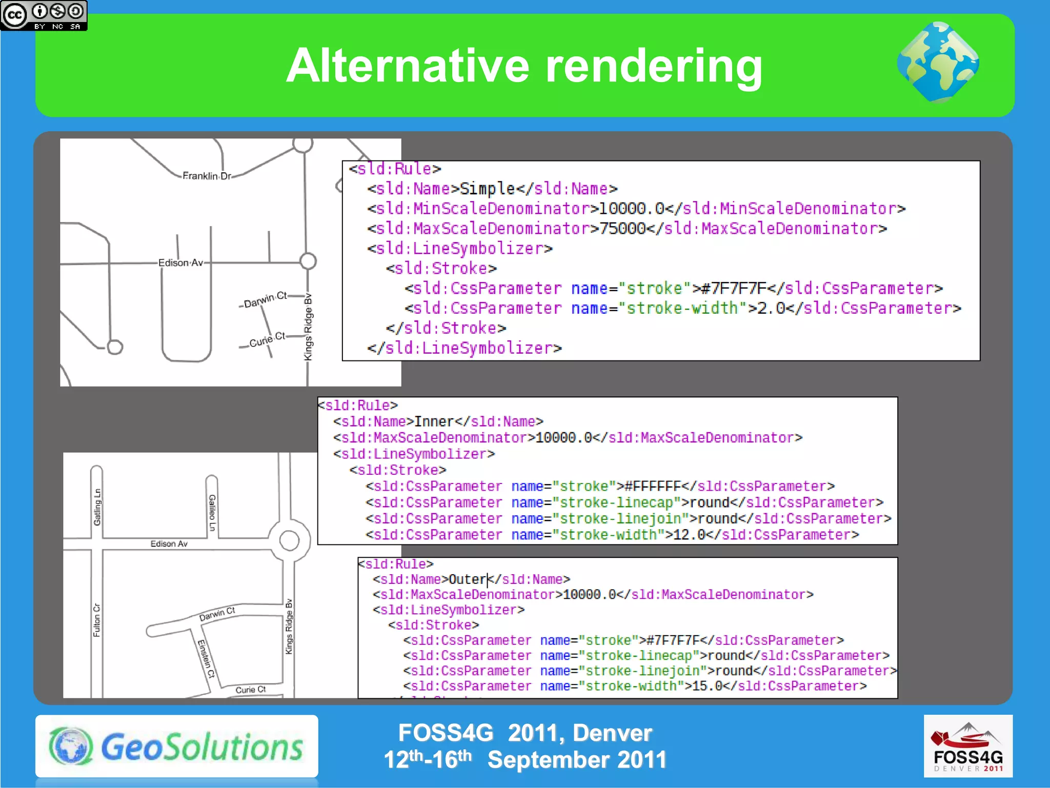 Alternative rendering




     FOSS4G 2011, Denver
    12th-16th September 2011
 