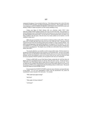 Baron & Budd "Preparing For Your Deposition" handout to asbestos plaintiffs