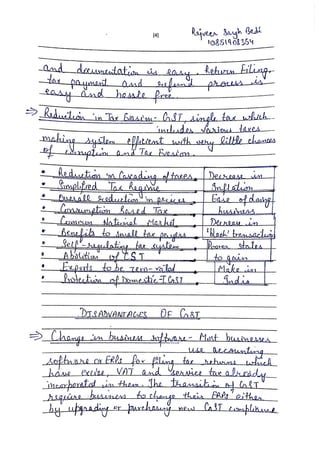 GST | B com sem 4th | Hand written Notes | by Ritish bedi  #RVIRGO