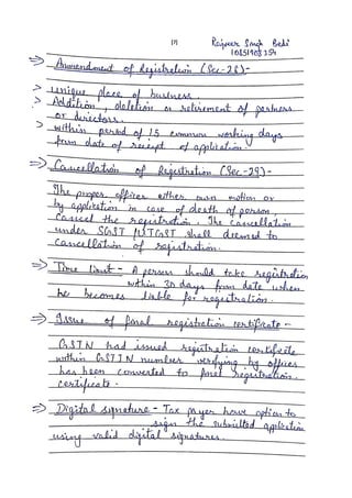 GST | B com sem 4th | Hand written Notes | by Ritish bedi  #RVIRGO