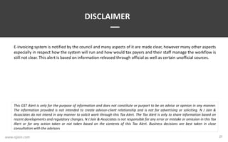 GST Alert 9 - E-Invoicing effective from 01.01.2021