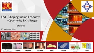 Hindalco
Industries
Limited
January 2018
GST - Shaping Indian Economy
- Opportunity & Challenges
Bharuch
8th September 2018
 