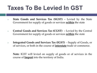 Goods and Service Tax (GST) in India | PPTX