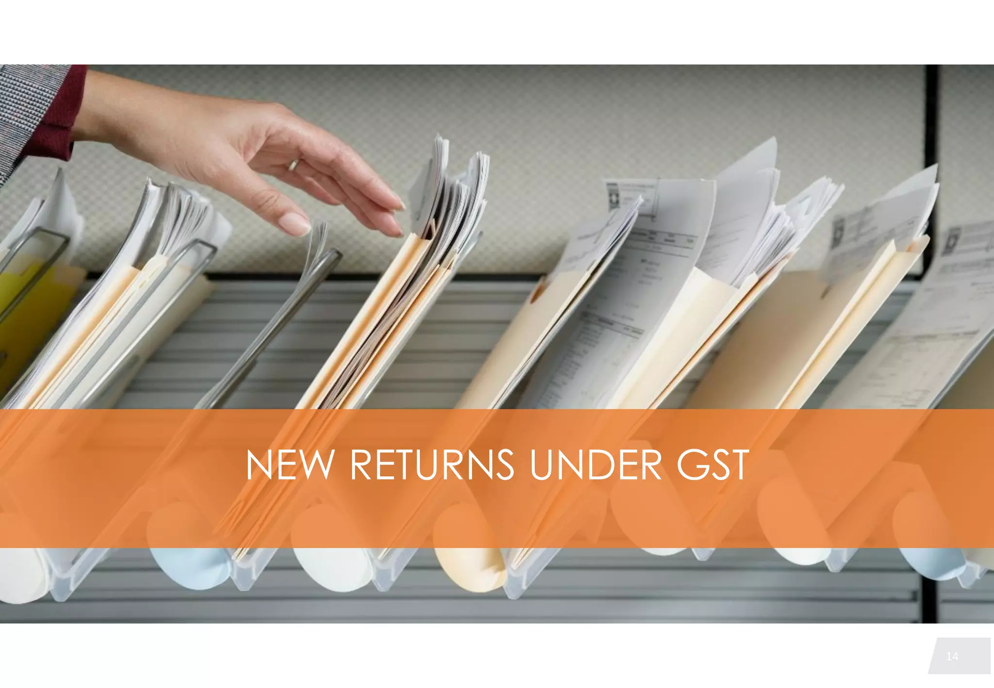 14
NEW RETURNS UNDER GST
14
 