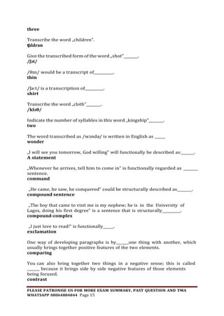 GST102 USE OF ENGLISH AND COMMUNICATION SKILLS II SUMMARY 08064884844.pdf
