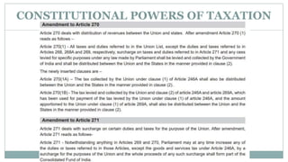 CONSTITUTIONAL POWERS OF TAXATION
 