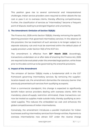 Impact of Finance Act 2026 on GST Place of Supply for Intermediary ...
