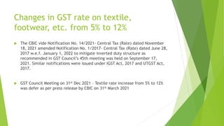 Gst amendment effective from 1st jan 2022 | PDF