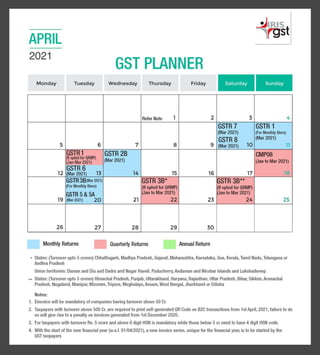 Gst compliance calendar-april-2021 final