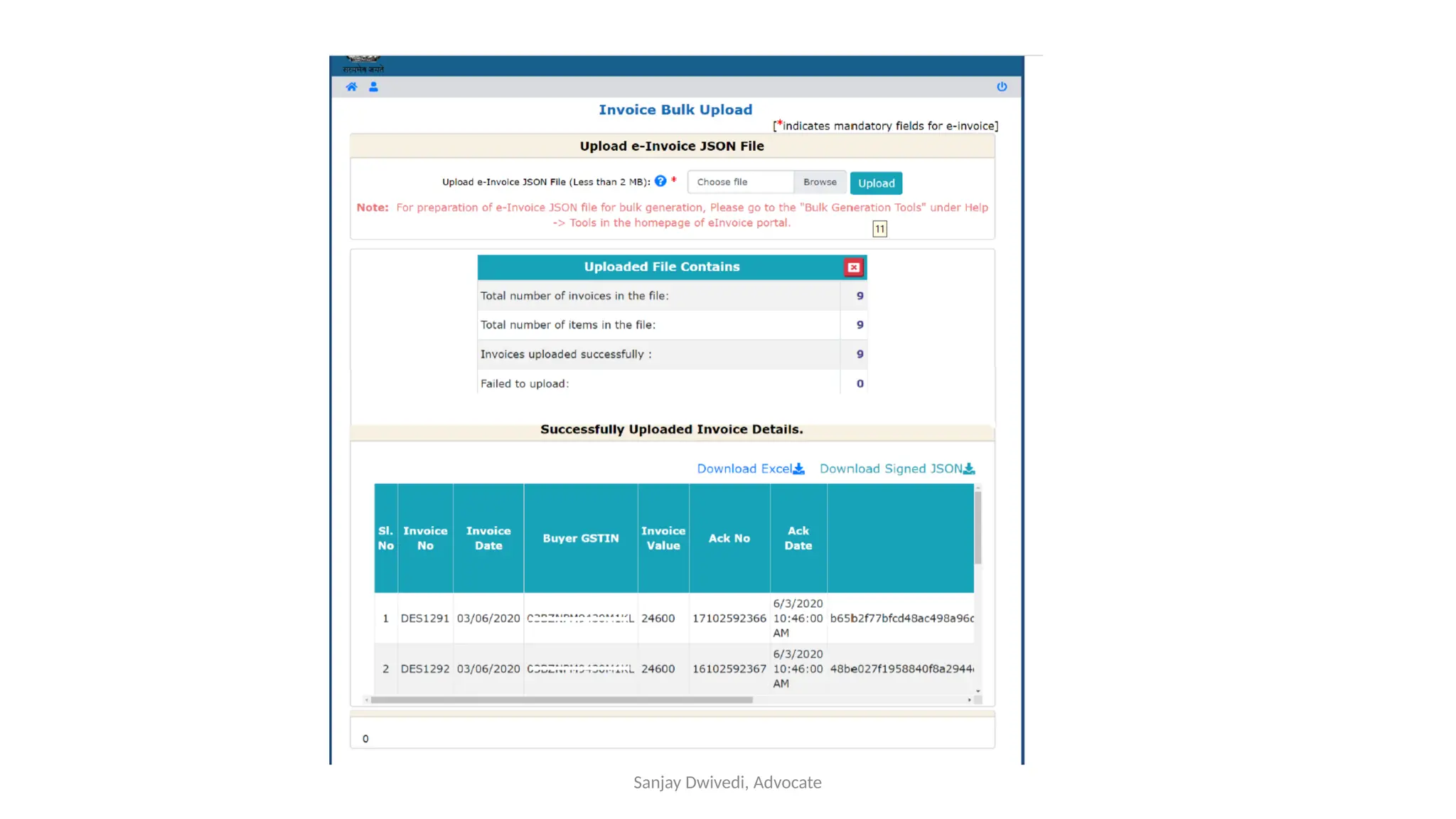 Sanjay Dwivedi, Advocate
 