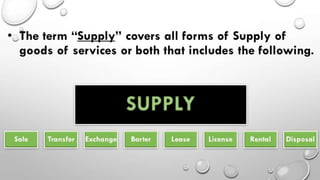 Gst Presentation; Supply; transition provisions.