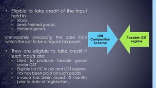 Gst Presentation; Supply; transition provisions.