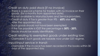 Gst Presentation; Supply; transition provisions.