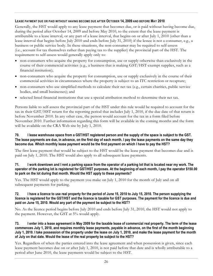 Canada Revenue GST/HST Notice