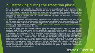 Destocking Availability Gst impact on wholesale business | PPTX