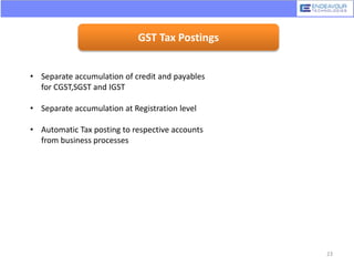 Gst implementation road map by endeavour technologies | PPTX