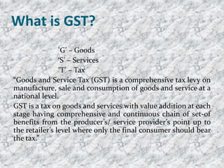 Goods and service tax in india | PPTX