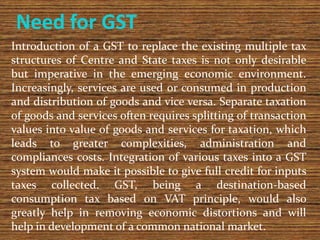Goods and service tax in india | PPTX
