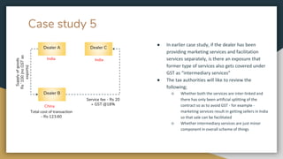 GST on intermediary services - Case study approach | PPTX