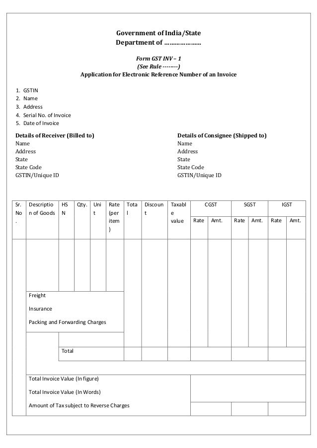 GST invoice format