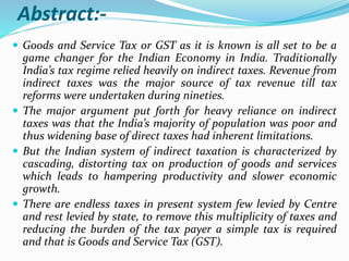 [GST] Goods & service Taxes | PPTX
