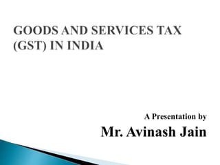 A Presentation by
Mr. Avinash Jain
 