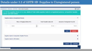 Details under 3.2 of GSTR-3B- Supplies to Unregistered person
 