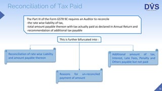 Reconciliation Statement and Certification under GST - Form GSTR 9C | PPTX