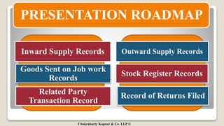 Gst records to be Maintained and Audited - GST Check List | PPTX