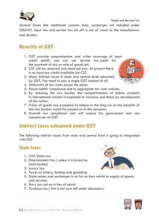 An overview of Goods and Services tax in India | PDF