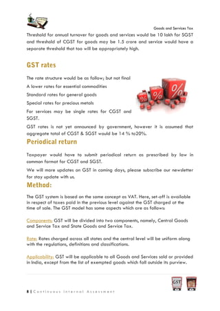 An overview of Goods and Services tax in India | PDF